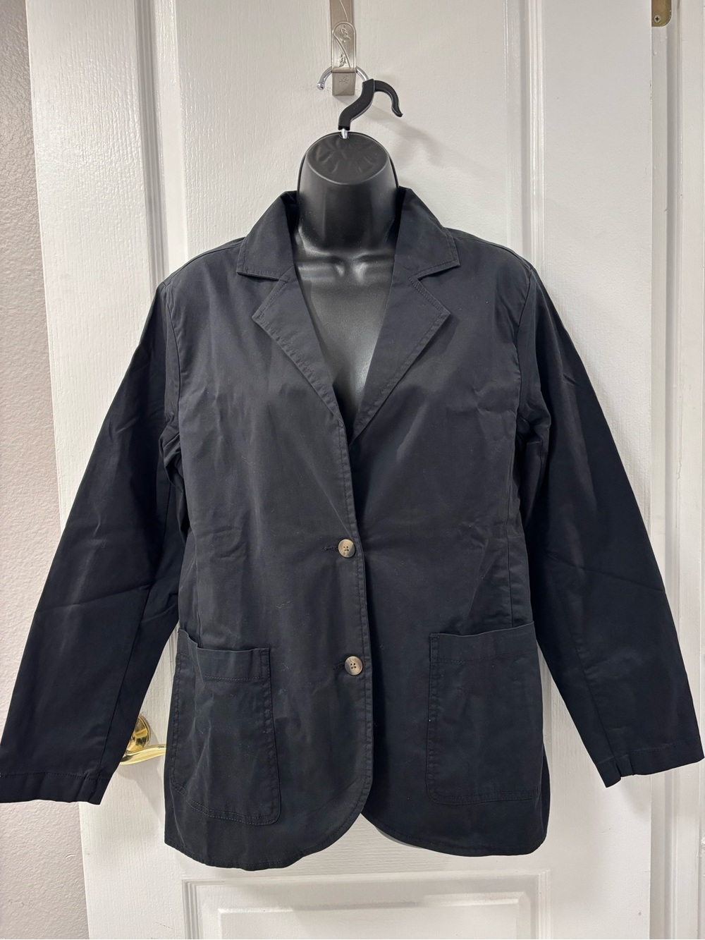 Pact Organic Cotton Black Two Button Blazer